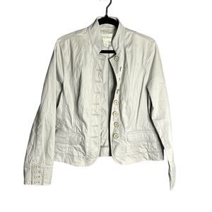 White House Black Market Cream Button-Front Blazer Jacket